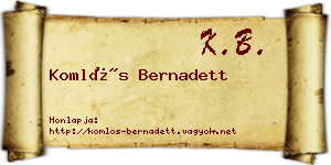 Komlós Bernadett névjegykártya