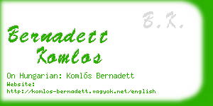 bernadett komlos business card