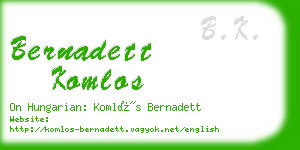 bernadett komlos business card